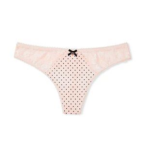 Lace-Back Thong Panty - Victoria's Secret - Pink Polkadot